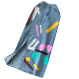 2pc Retro paint denim set