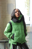 Detachable 2pc large lapel padded jacket (Green)