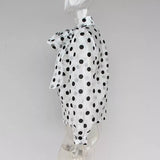 Large tie up bow polka dot organza blouse (as seen on @adrianagolimaš„)