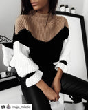 COLOUR BLOCK KNITWEAR IN NEUTRAL COLOURS. As seen on π₯ maja_miletic