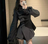 Chic irregular half high neck shirt