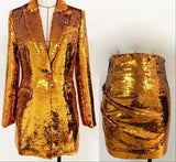 My favourite colour is sparkle Collar suit + mini skirt