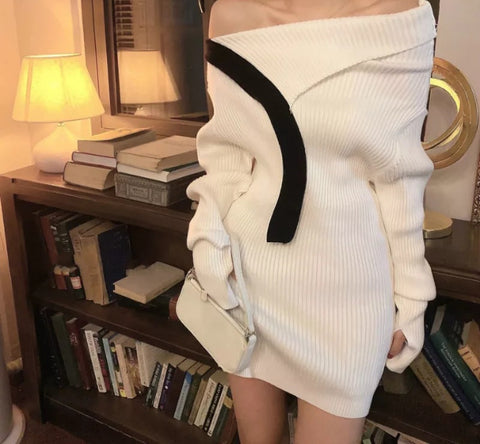 Knitted patchwork dress