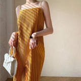 Gold pleated dress