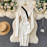 Knitted patchwork dress