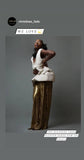 FEELING STUDIO 54? - GOLD METTALIC PLEATED PANTS