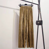FEELING STUDIO 54? - GOLD METTALIC PLEATED PANTS