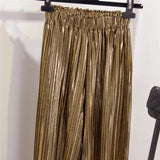 FEELING STUDIO 54? - GOLD METTALIC PLEATED PANTS