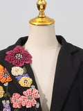 3D flower applique blazer