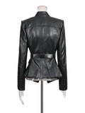 belted leather jacket