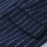 High neck striped blazer
