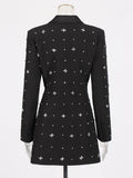 Double breasted diamonte blazer dress