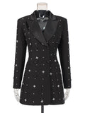 Double breasted diamonte blazer dress