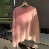 Loose soft sweater (Pink)