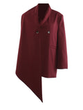Irregular scarf collar blazer