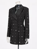 Double breasted diamonte blazer dress