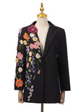 3D flower applique blazer
