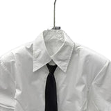 Cotton shirt with structured sleeves (white)