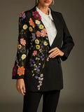 3D flower applique blazer