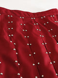 Lace and studded cutout skirt