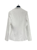 Crystal flowered embroidered blazer (white)