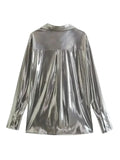 Metallic knotted top