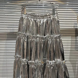 loose silver skirt