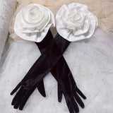 Elegant flower velvet gloves