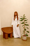 Elegant white cotton dress
