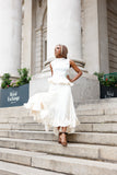 2pc ruffle top and skirt (Cream)