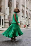 2pc ruffle top qnd skirt (Green)