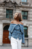 Off shoulder denim top