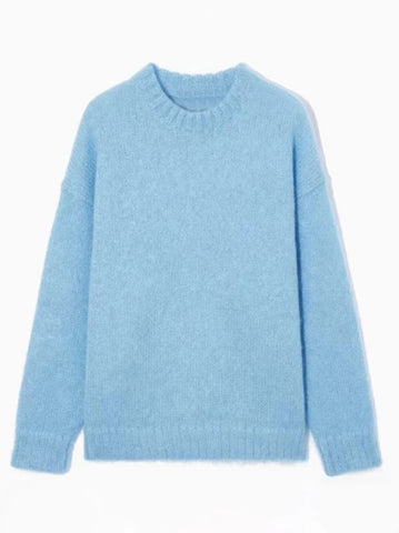 Loose soft sweater (Blue)