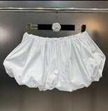 High waist balloon skorts  (white)