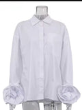 3D flower sleeve top