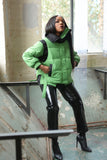 Detachable 2pc large lapel padded jacket (Green)
