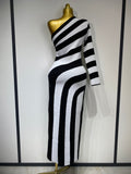 One Shoulder lacquered dress
