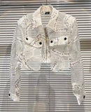 Transparent 'super chic' letter print jacket