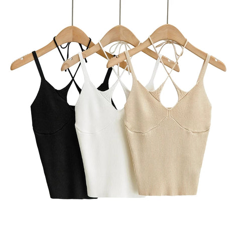 Sexy cami top with double straps (beige)