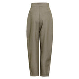 High waist tapered trousers (Coffee)