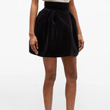 Velour ruched high waist skirt