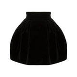 Velour ruched high waist skirt