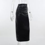 Midi leather Skirt