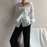 Irregular twist asymmetrical shirt