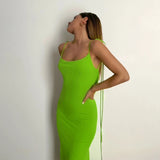 Backless draped maxi dress (Green)