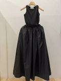 Black vest maxi dress
