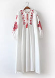 Loose long embriodery dress