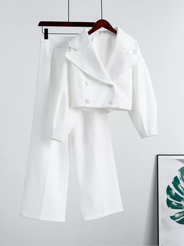 2pc soft wool trouser set (white)