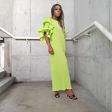 Elegant french style ruffled pleated long dress