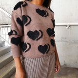 Mocha Hearts knitwear